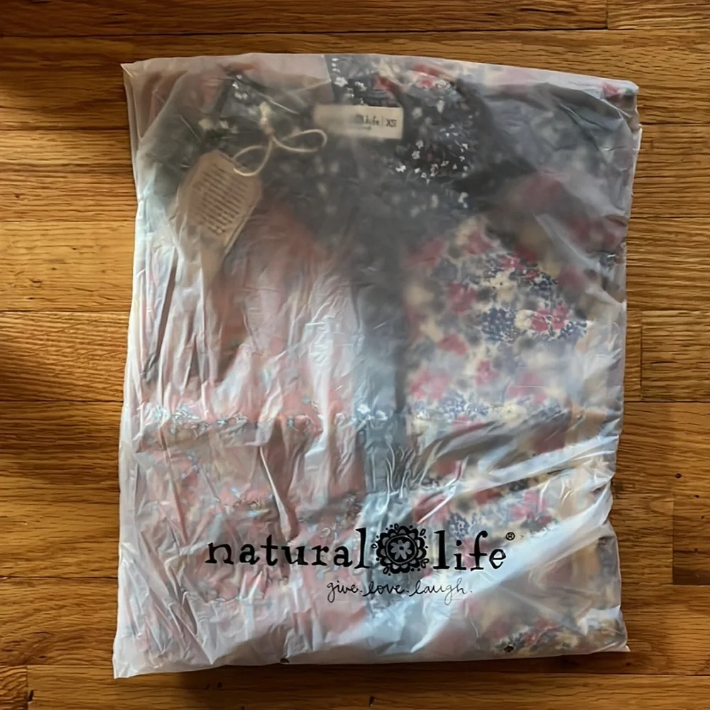 NWT Natural Life Esme Shirt Dress - Rust Blue Mix Print - Picture 7 of 14